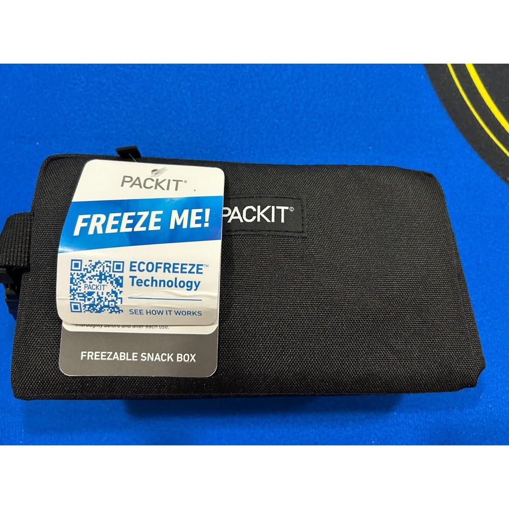 NEW Black Packit Freezable Snack Lunch Bag Ecofreeze